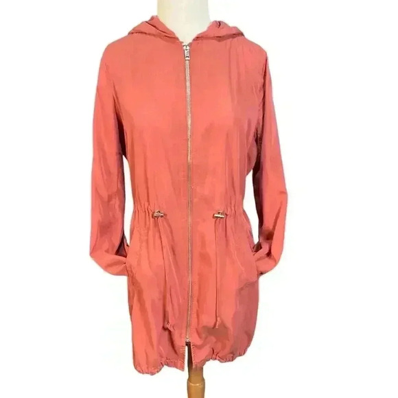 BKE Cinched Waist Tie Back Lightweight Jacket Color Rust Orange Size Small Used - Picture 6 of 13